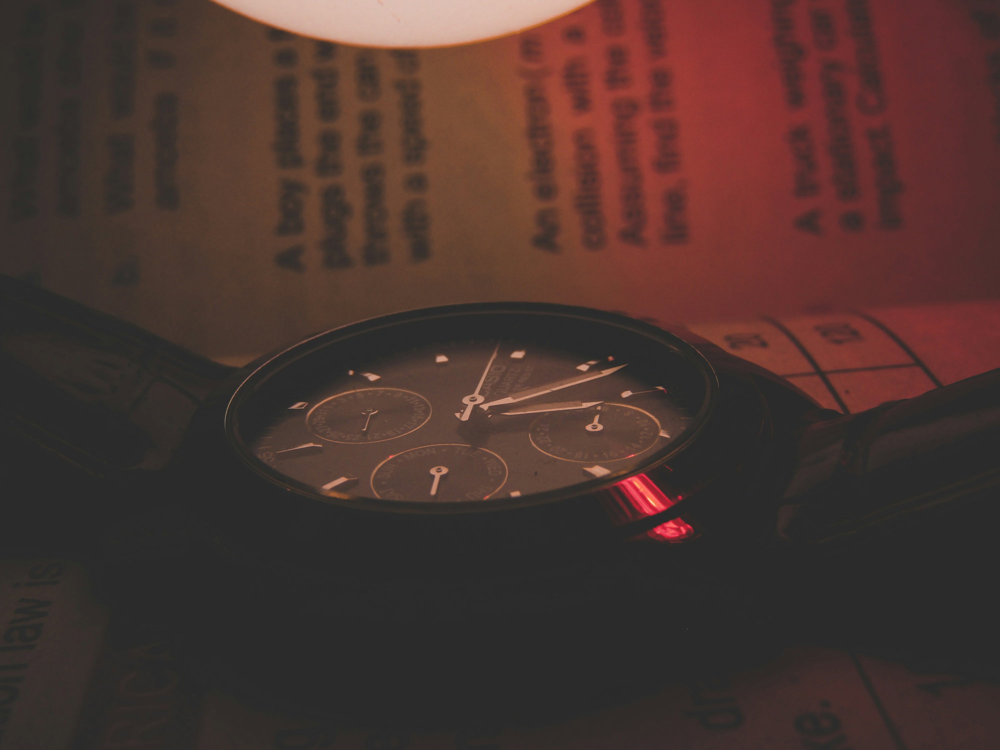 black and white analog watch